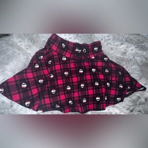 Monster High Red and Black Plaid Skirt